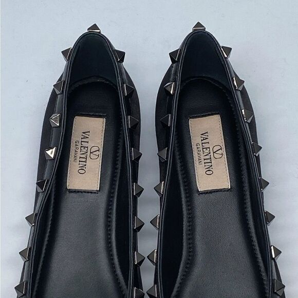 Valentino Garavani Rockstud Satin Ballerina Flats size 36.5 - Picture 6 of 14